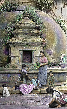 stupa inkleur groot afin